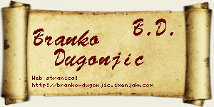 Branko Dugonjić vizit kartica